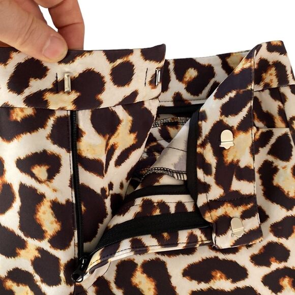 Le Superbe Cathouse High Waist Flare Ankle Pants Stretchy Animal Leopard Print - Picture 6 of 16